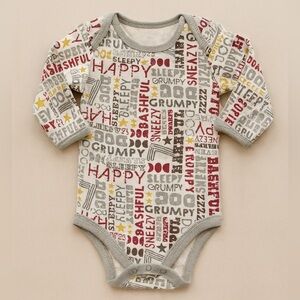 Disney Baby 3-6M Snow White Printed Long-Sleeve Bodysuit